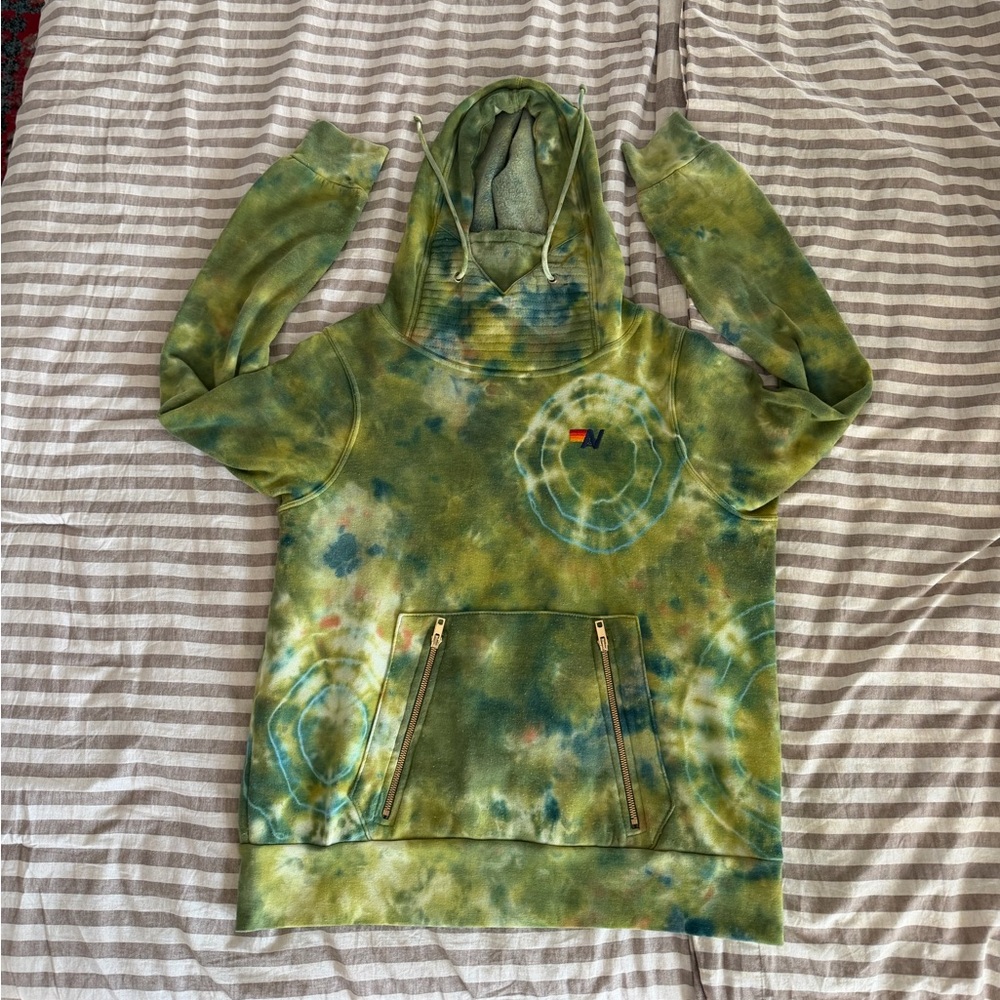 Aviator Nation Green and Yellow Tie-Dye Ninja Hoodie and Sweatpants SET - Picture 4 of 16